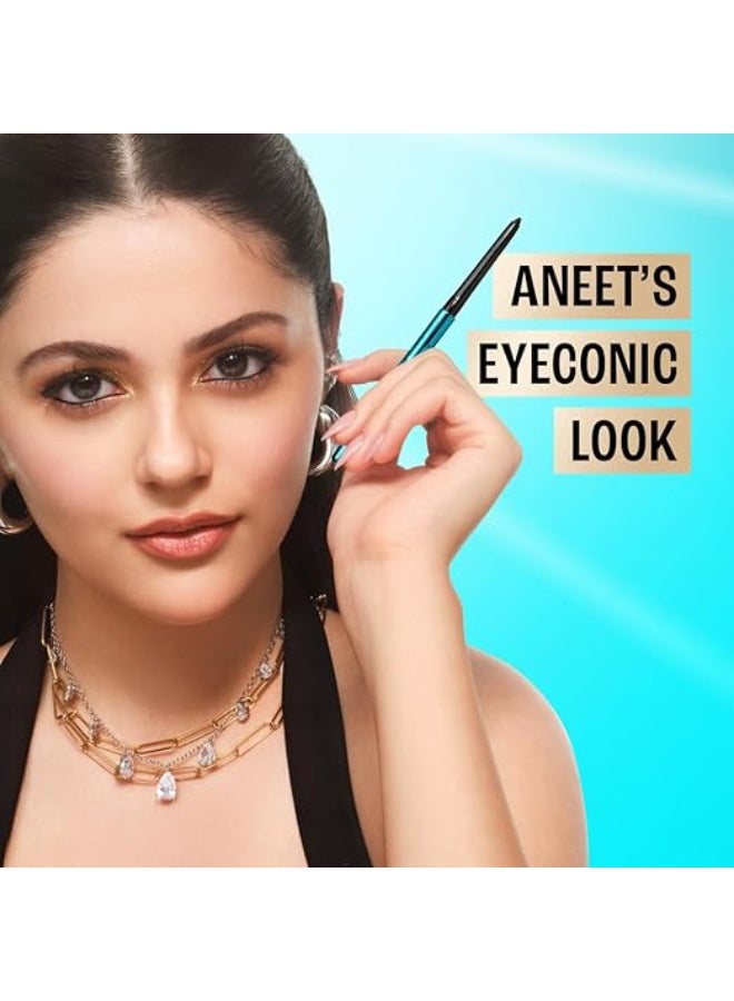 Lakme 9-5 Eyeconic Kajal, Deep Black, Smudgeproof and Waterproof that lasts upto 24H, for 2x dark pigment, 0.35g - Image 3